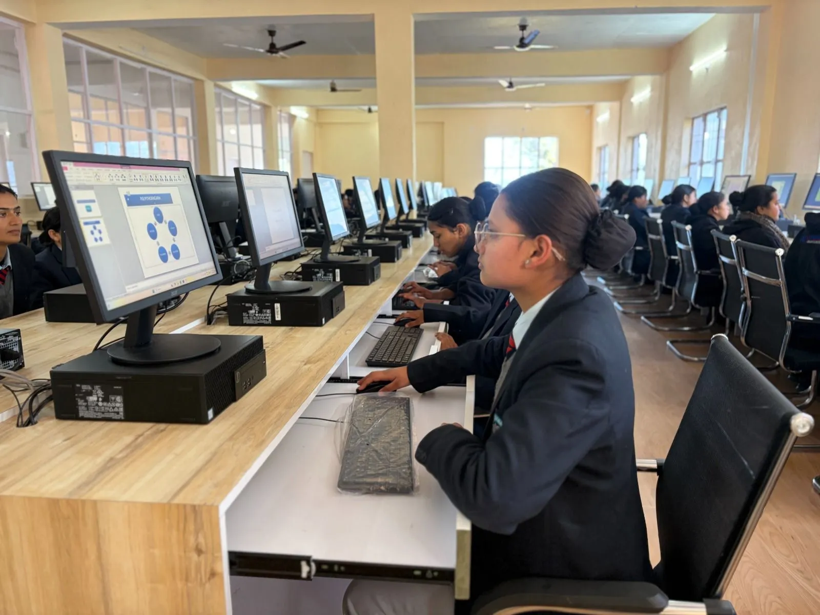 BCA students at work in the computer lab at PGI Pithoragarh
